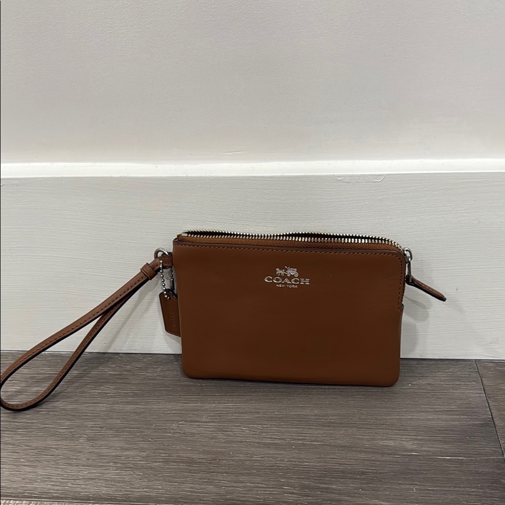 Coach Tan Leather Wristlet